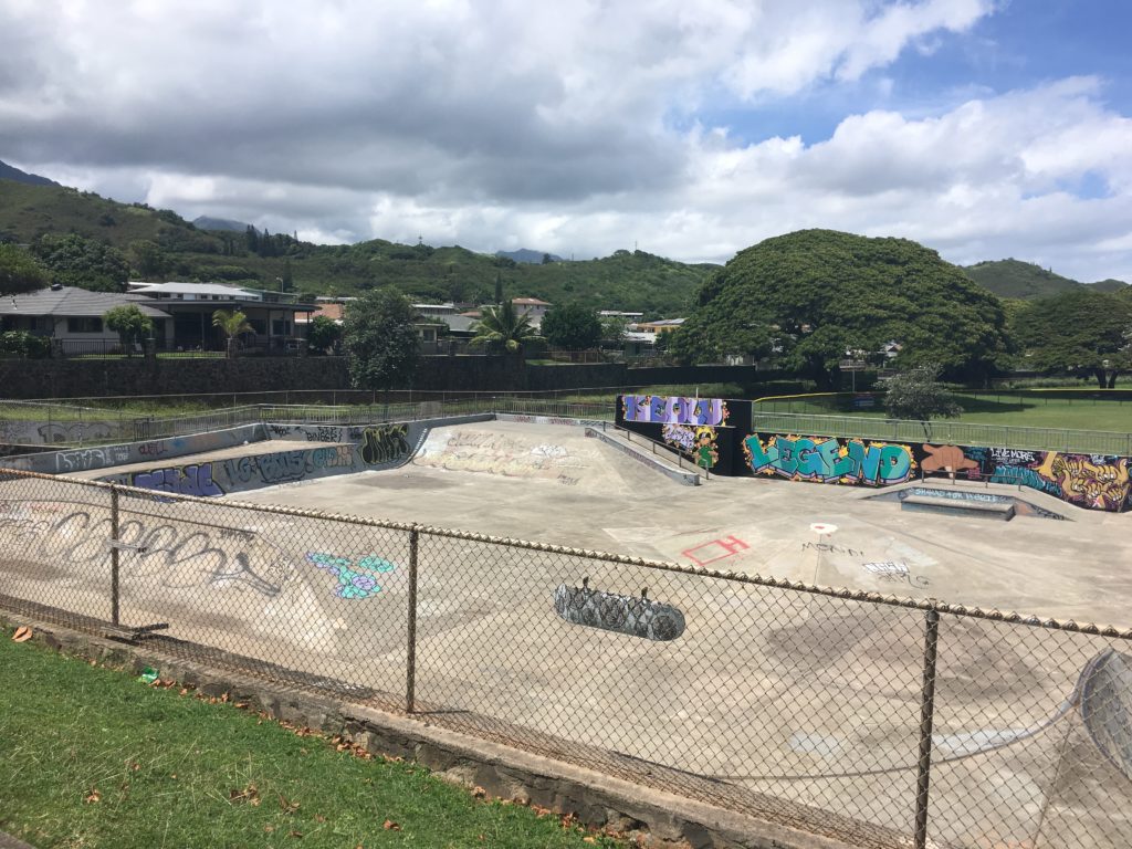 ハワイのカイルアのスケボーパーク